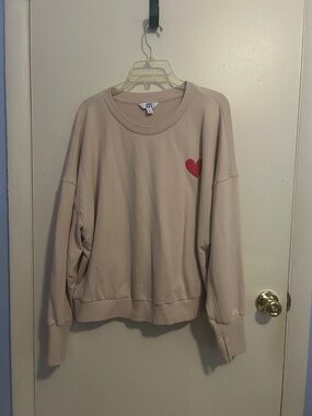 Joy Lab XL Beige You Are Loved Sweater